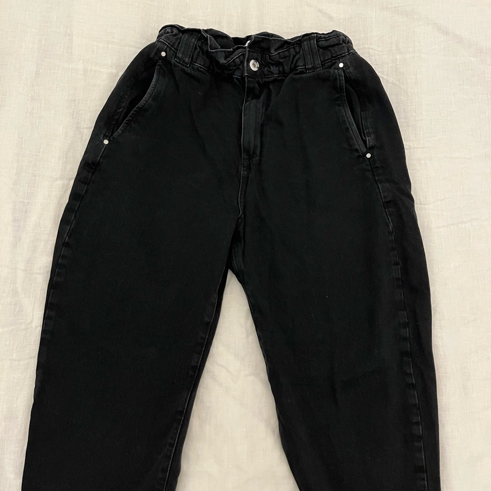Zara Black Paperbag Waist Pants